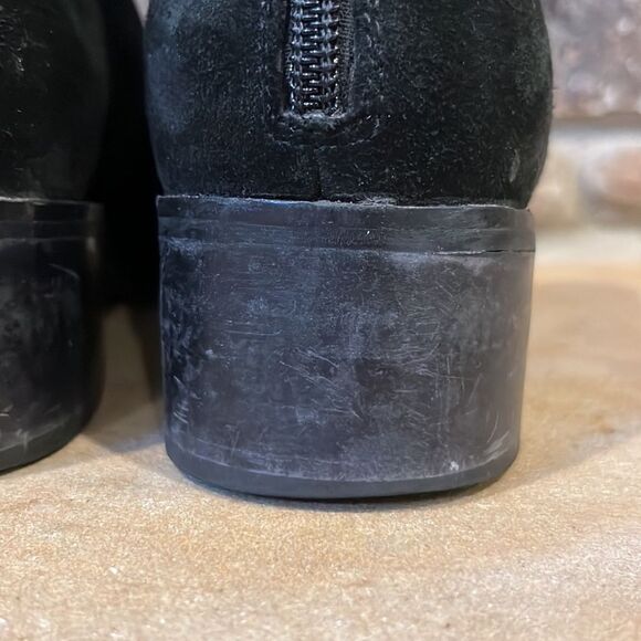 Oak Black Suede Point Toe Ankle Boots - Picture 6 of 9